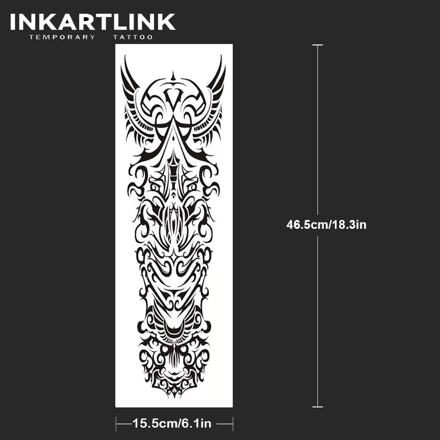 Temporäres Tattoo Tribal-Stil, Schwarz und Weiß - Bild 2