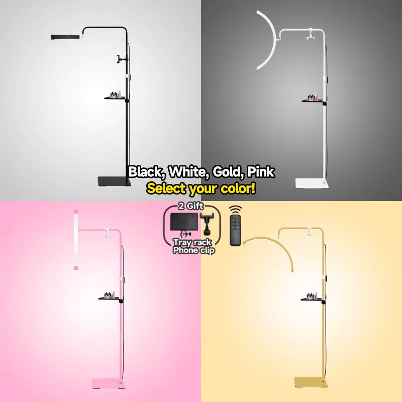 Inlightray LED Halbmondringlicht 23 Zoll mit Bodenstativ in Schwarz für professionelle Anwendungen im Salon - Bild 3