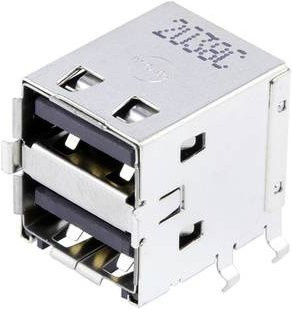 Molex USB A RCPT 2 POR Steckverbinder in Schwarz und Silber - Bild 1