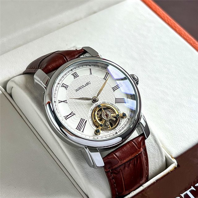 Augustus Armbanduhr Tourbillon-Skelett, Automatik, Leder, Herren - Bild 1