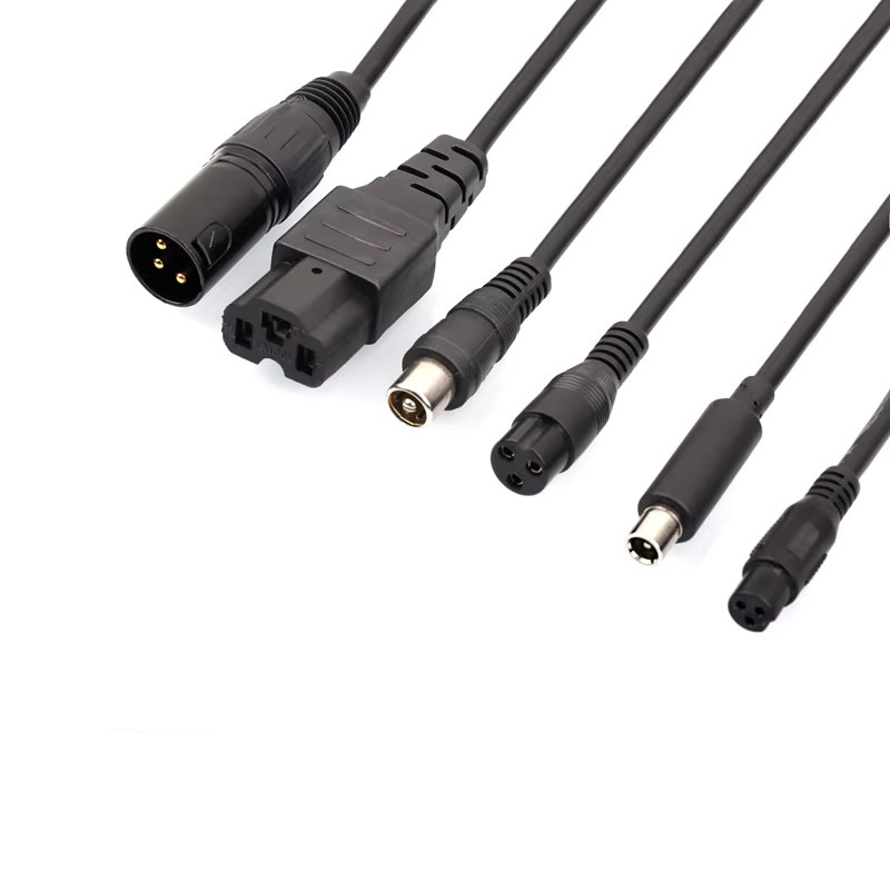 DC 5,5 mm auf GX16-XLR-RCA-IEC-GX12-DC Verbindungskabeladapter in Schwarz für Elektroroller, Fahrrad und Auto - Bild 2