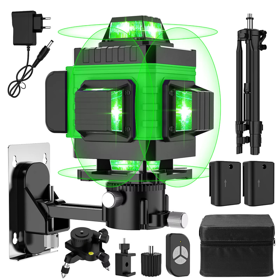 GECOFEER 16-Linien 4D Grüner Laser-Nivellierstrahl mit 360-Grad-Vollwinkel und automatische Nivellierung inklusive verstellbarem Stativ - Bild 8