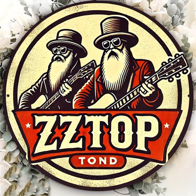 Zztop Metallschild Aluminium Wanddekoration Multicolor B: 20 cm, H: 20 cm - Bild 1