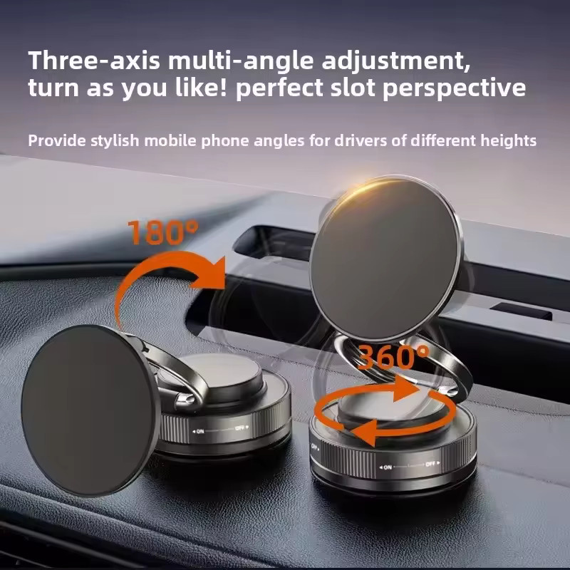 DIXSG Magnetische Vakuum-Telefonhalterung mit 360 Grad Rotation und doppelseitigem Saugnapf, faltbarer Navigations-Autohalter in Schwarz oder Weiß - Bild 3