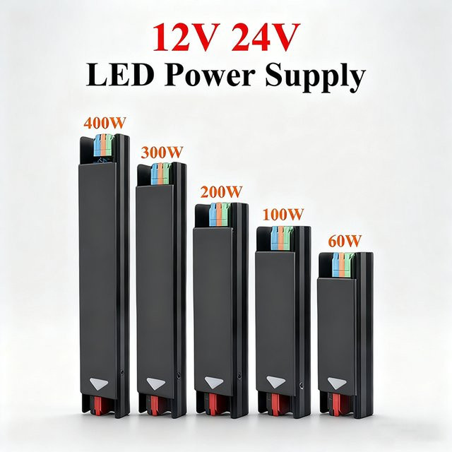 AEVYVKV Netzteil Transformator AC 220V zu DC 12V oder 24V für LED-Streifen, Schwarz, 60W - Bild 1