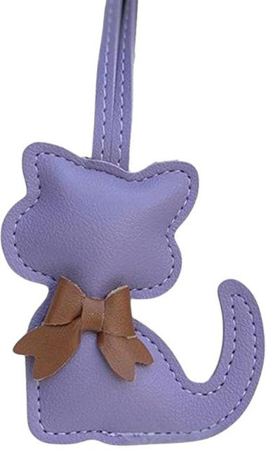 Schlüsselanhänger PU, Schleife, Katzen-Detail, lila, Unisex - Bild 1