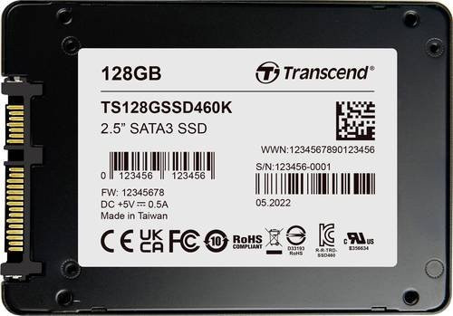 Transcend 128GB mSATA SSD Interne SATA Festplatte TS128GSSD460K-VS1 Schwarz - Bild 1