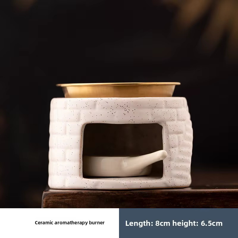 Keramik-Aromatherapie-Diffusor in Weiß zur Entspannung und Meditation als Öl- und Kerzenheizung für deine Raumdekoration - Bild 4
