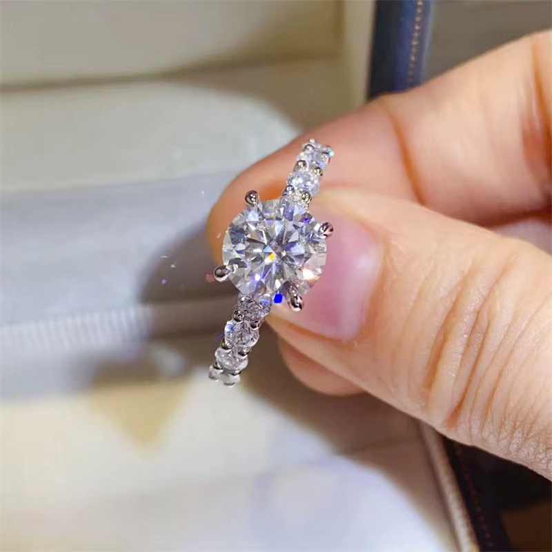 Nkhog Ring, 925 Silber, Moissanit, Diamant, Damen - Bild 2