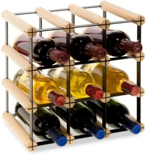 PROREGAL Modulares Weinregal Vinotega aus massivem Kiefernholz in Natur, H x B x T: 32,5 x 32,5 x 24,5 cm - Bild 1