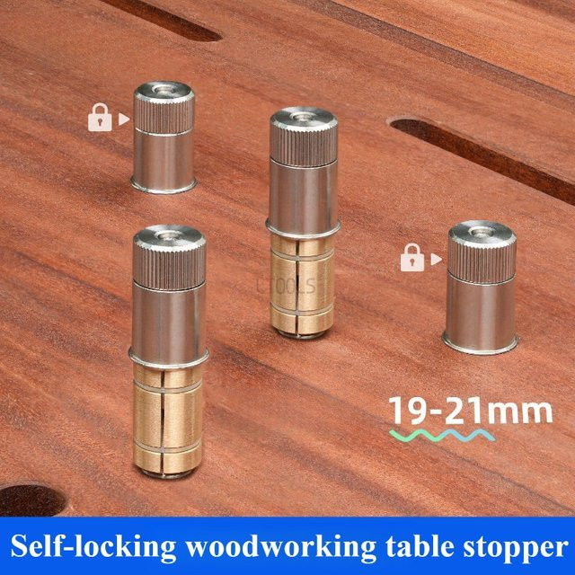 LTOOLS Edelstahl Expander Bankstopper in Silber als Schnellverschluss-Werkbankanschlag und Positionierungsstift für die Holzbearbeitung - Bild 1