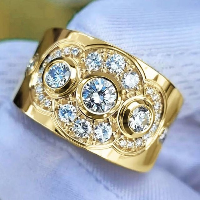 Huitan Ringe, Gold, Zirkonia, Damen - Bild 1