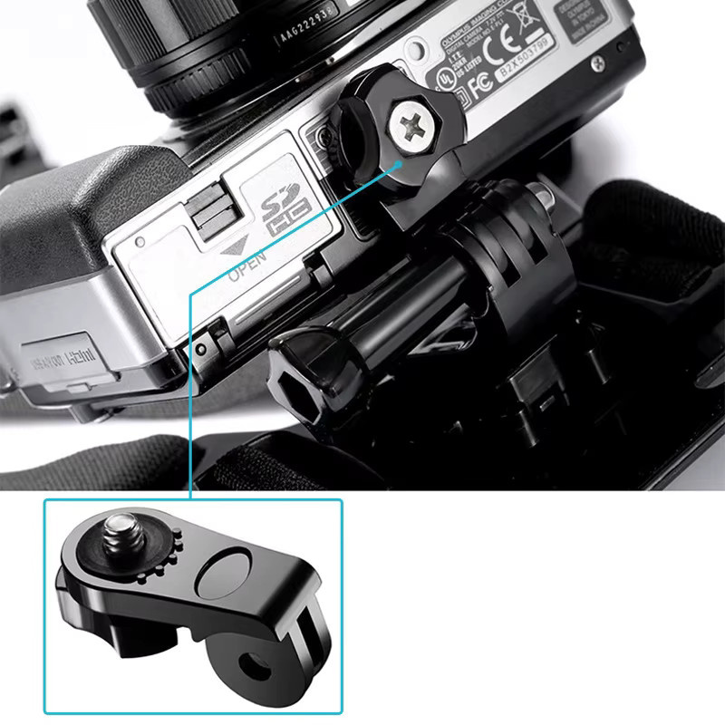 Rutschfester Gewinde-Adapter und Halter-Konverter für GoPro und Insta360 Action Kameras, Schwarz - Bild 3