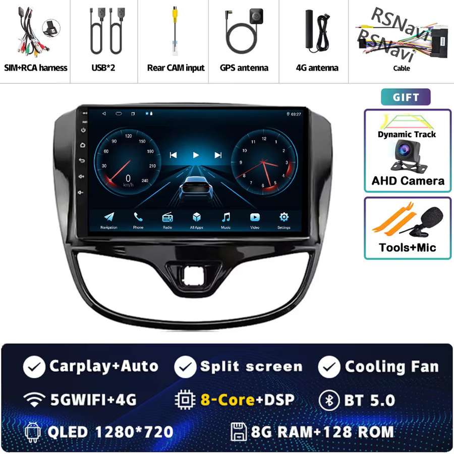 AIXNAVIS Android 16 Autoradio mit Qualcomm 2K QLED Bildschirm, CarPlay und GPS für Opel Karl und Vinfast Fadil 2017 - 2020, Schwarz - Bild 5