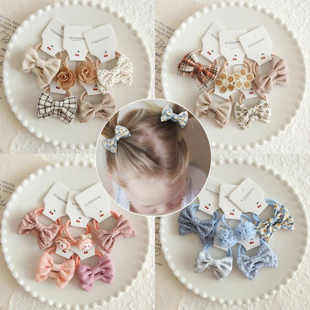 AITOUSHI Haarschmuck Set, Kinder, Fliege, Band, Scrunchie, Haargummis - Bild 1