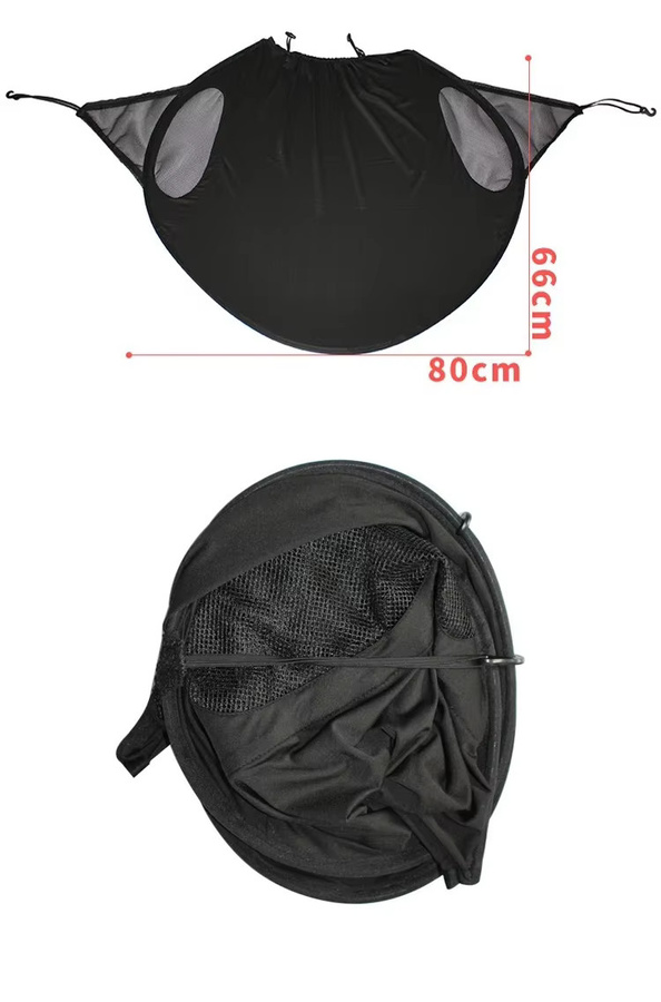 UV-Sonnenschirm für Kinderwagen mit Moskitonetz und vollem Baldachin in Schwarz - Bild 2