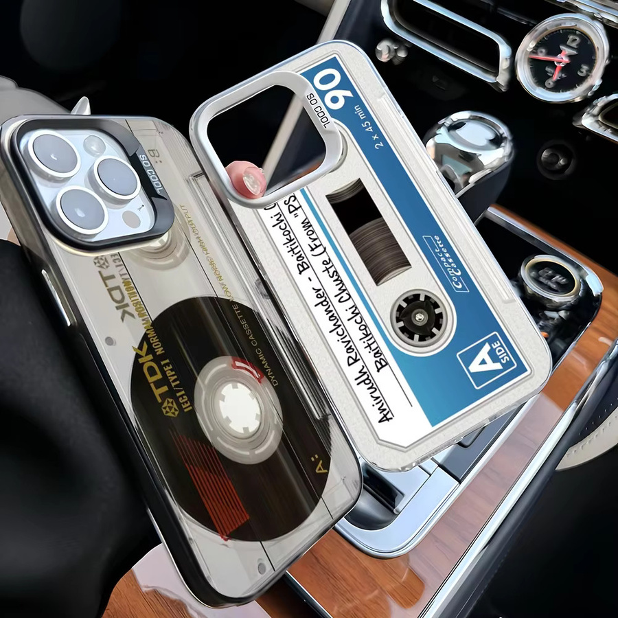 Etmakit Handyhülle im Vintage-Kassettenband-Design für iPhone 17 Air 16 15 14 13 12 11 Pro Max Plus Mini SE Retro-Stil Anti-Fall Schutzhülle - Bild 2