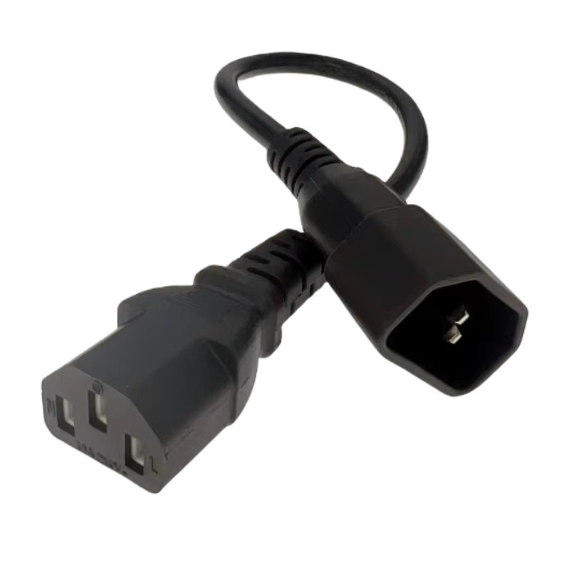 Fengyi IEC C14 auf IEC C13 Stromverlängerungskabel in Schwarz für PC, Monitor und Bühnenlicht - Bild 3