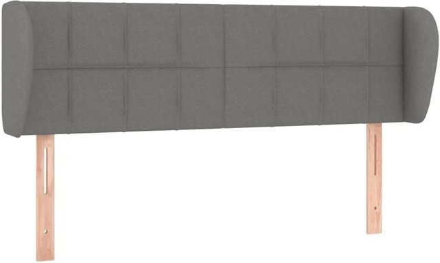 vidaXL Kopfteil mit Ohren in Dunkelgrau aus Stoff und Lärchenholz, B/T/H: 147 x 23 x 78/88 cm - Bild 1