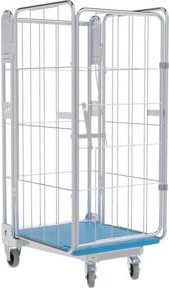 HMH nestainer Transportwagen 1450 KU, B/T: 73,0 x 84,5 cm, Farbe: Silber/Blau - Bild 1
