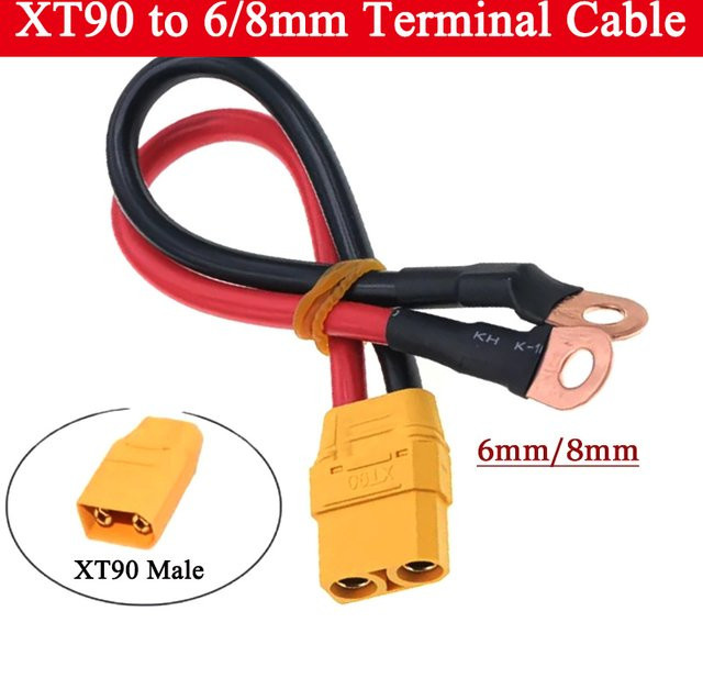 DIVEDEER XT90 auf 6mm 8mm Kupfer O-Terminal Anschlusskabel für Modellflugzeug und Lithium-Batterien, 10AWG - Bild 1