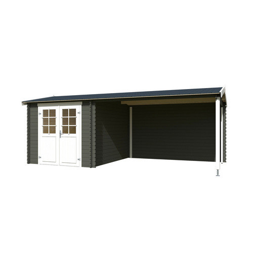 Lasita Gartenhaus Ivana Maja mit Satteldach in Grüngrau, B/H/T: 590 x 228 x 313,1 cm - Bild 3