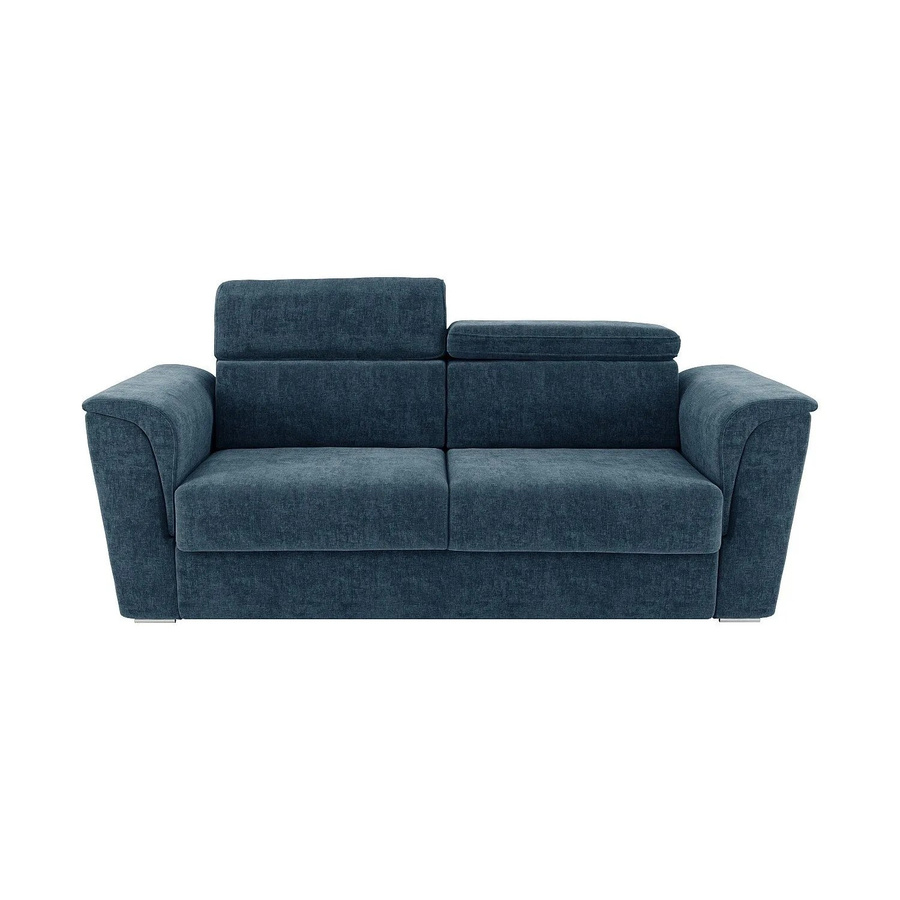 Vente-unique Schlafsofa Rizora Blau mit verstellbarer Kopfstütze und Stoffbezug, Breite: 210 cm - Bild 2