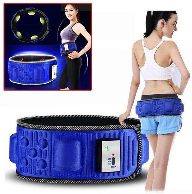 MDH Massagegürtel, elektrisch vibrierend mit Wärmefunktion, schwarz/blau - Bild 1