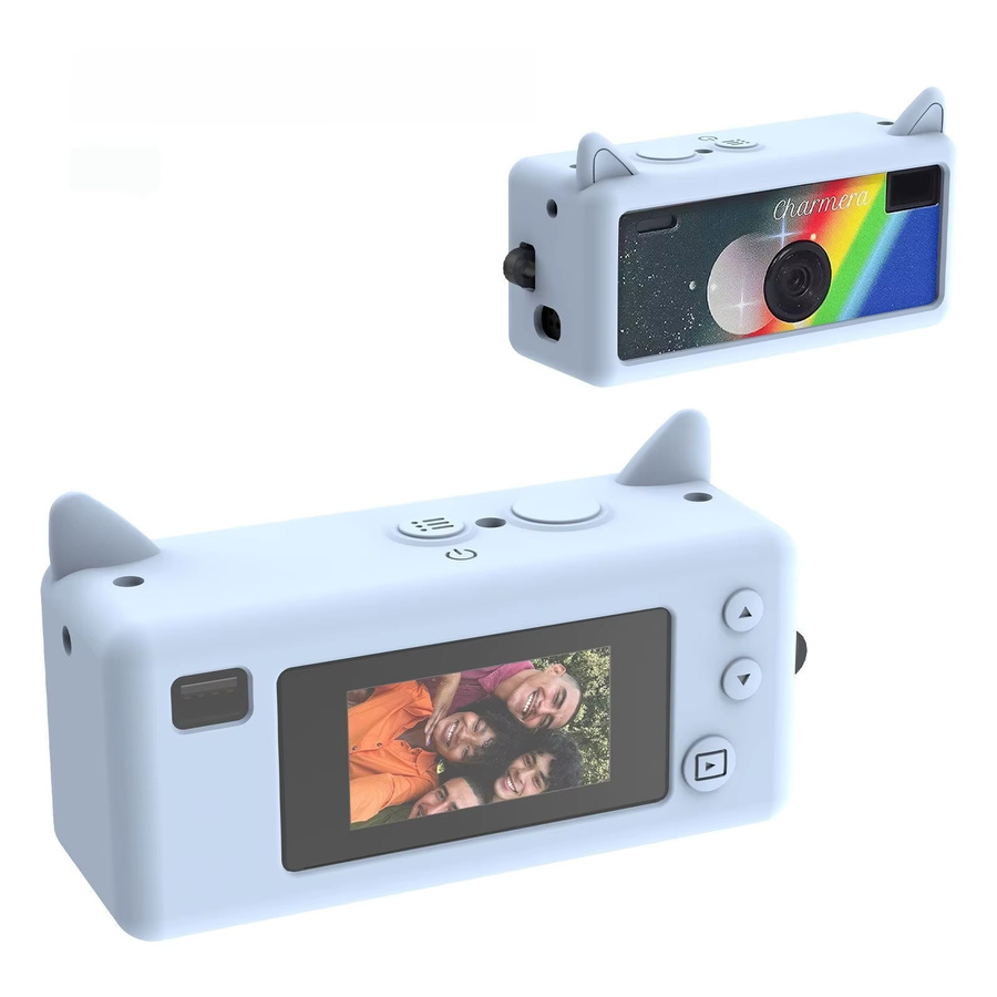 Kratzfeste Silikonhülle im Katzen-Design für die Kodak Charmera Kinderkamera in Pink - Bild 6