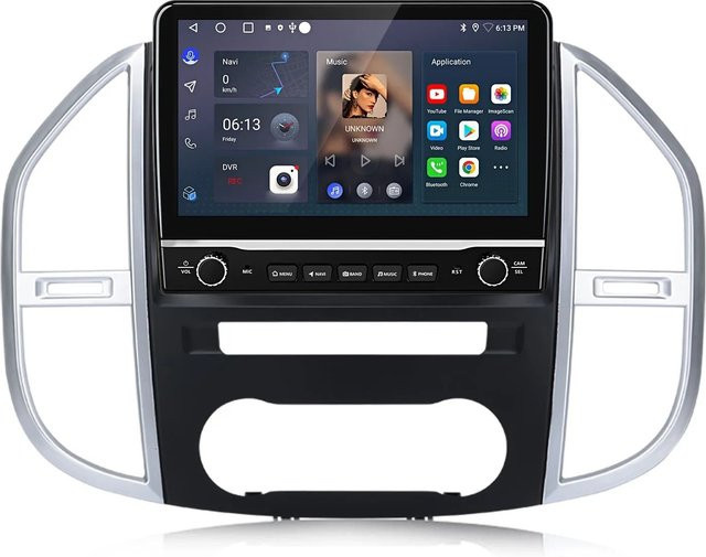 Junsun Autoradio für Mercedes Benz Vito W447 2014-2020 mit 2 GB RAM, 64 GB Speicher, WiFi, Bluetooth, USB und GPS in Schwarz - Bild 1