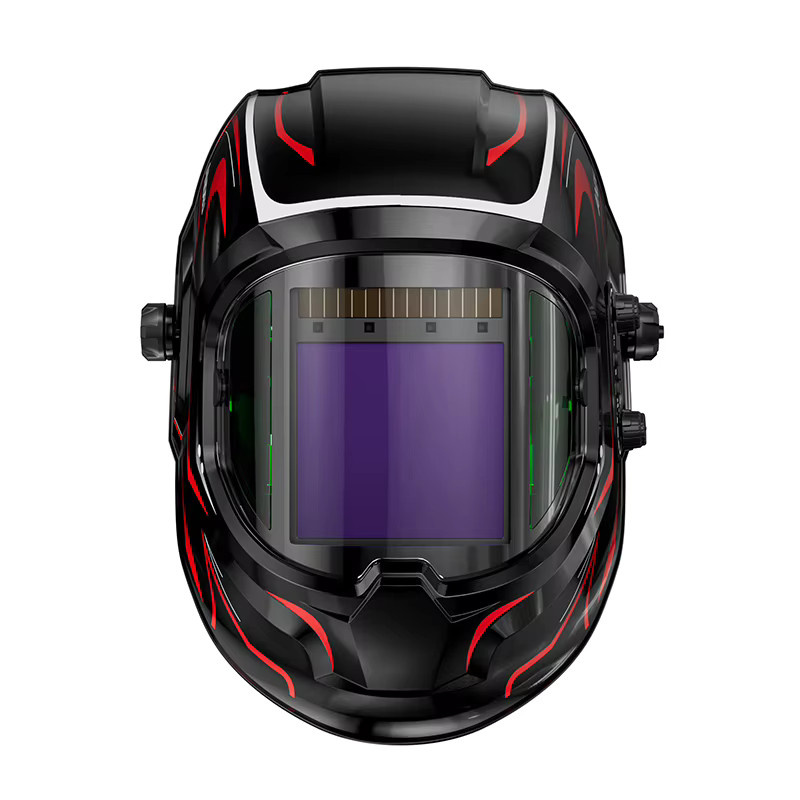 ANDELI Schweißhelm in Schwarz mit großer Sicht, solarbetrieben und automatisch verdunkelnder Schweißmaske mit Seitenansicht und 4 Lichtbogensensoren - Bild 3