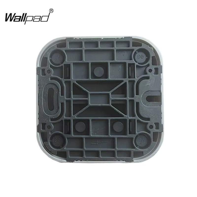 Wandmontierte EU-Steckdose und 1-2-Wege-Lichtschalter Kombination aus weißem ABS-Material, B/H: 6,5 x 6,5 cm - Bild 2
