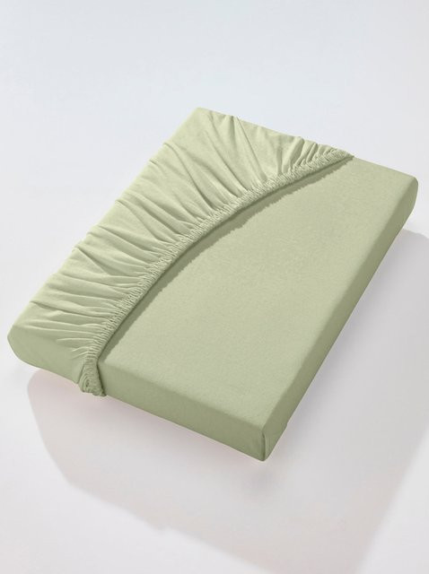 Wäschepur Betttuch Jersey aus 100% Baumwolle, bügelfrei und atmungsaktiv, grün - Bild 1