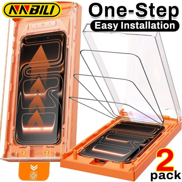NNBILI Displayschutzfolie aus gehärtetem Glas für iPhone 17, iPhone 17 Pro, iPhone 17 Pro Max, iPhone 17 Air und iPhone 17 Luft, HD klar, transparent - Bild 1