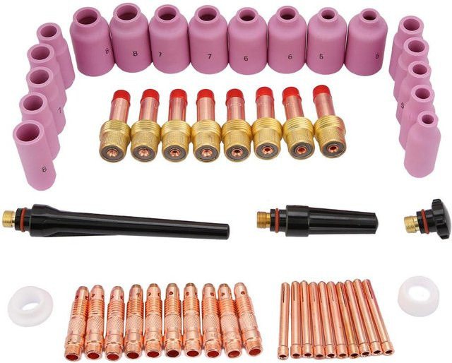 Koogeelife 51-teiliges WIG Schweißbrenner Verbrauchsmaterial Set WP171826 Serie mit Keramik-Zubehör in Multicolor - Bild 1