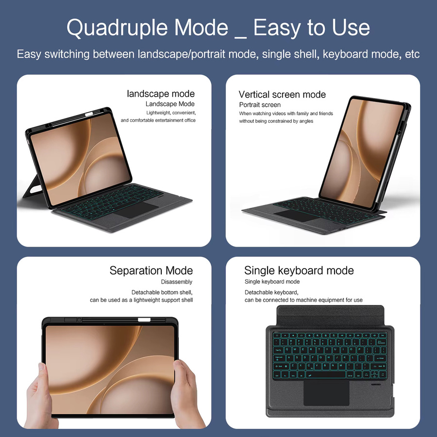 LFOIQN Magic Keyboard Hülle für OnePlus Pad 13,2 Zoll und OPPO Pad 5 Pro in Schwarz - Bild 3