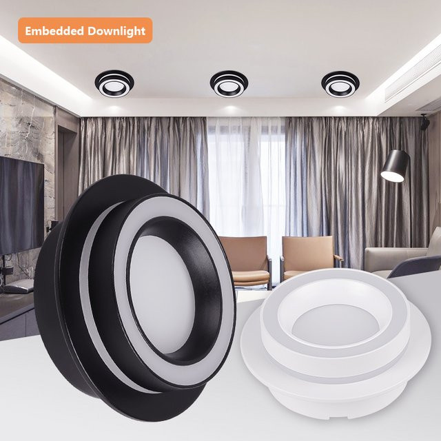 DIBILUN LED Einbau Downlight GX53 mit 3-Farbwechsel, runde Deckenleuchte für Wohnzimmer, Küche, Schlafzimmer und Flur, 220 V, Schwarz oder Weiß - Bild 1