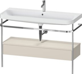 Duravit Möbelwaschtisch-Kombi Happy D.2 Plus in Konsolenausführung mit 1 Ladenschrank und 1 Handtuchhalter, matt, B: 117,5 cm, T: 49 cm - Bild 1