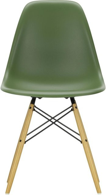 Vitra DSW Eames Plastic Side Chair in Grün aus Kunststoff und Holz mit mattem Finish - Bild 1