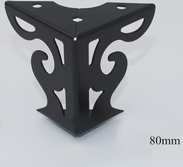 4 Stück Metallmöbelfüße von Yiran Furniture mit durchbrochenem Muster in Schwarz oder Silber, Höhe: 8 cm - Bild 1
