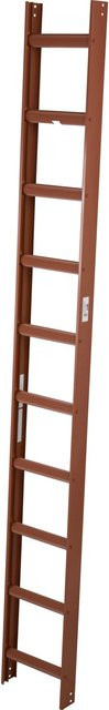 Krause Kaminkehrer-Leiter aus Aluminium mit 10 Sprossen, Rot, Höhe: 285 cm, Breite: 35 cm, Tiefe: 9 cm - Bild 1