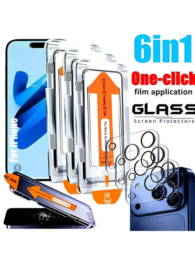 6-in-1 Displayschutzfolien und Kameraschutz Set mit automatischer Installation und staubdichter Box für iPhone 17 Pro Max und iPhone 16 Pro, transparentes gehärtetes Glas - Bild 5