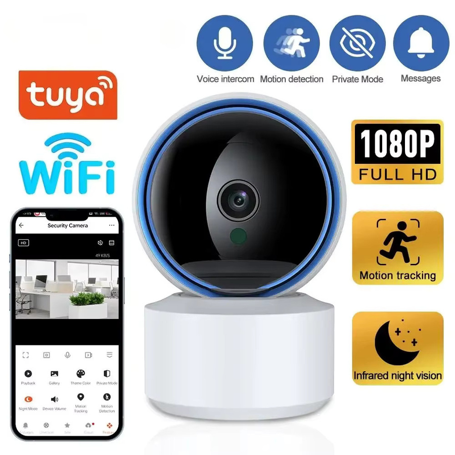Tuya WLAN IP-Kamera 2MP mit Nachtsicht, 2-Wege-Audio und Auto-Tracking in Weiß - Bild 7