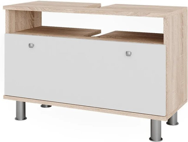 Vicco Waschbeckenunterschrank Fynn für dein Badezimmer in Weiß und Eiche mit Schubladen und Türen, Breite: 80,2 cm, Tiefe: 54 cm - Bild 1