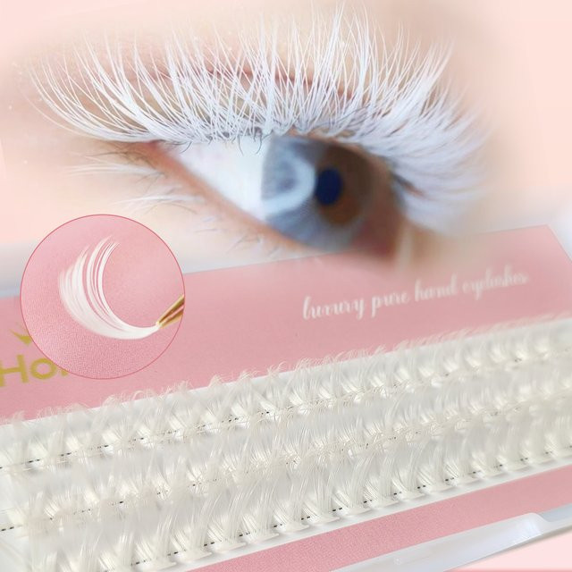 Honig Wimpern Cluster Wimpern, Weiß, 40D - Bild 1