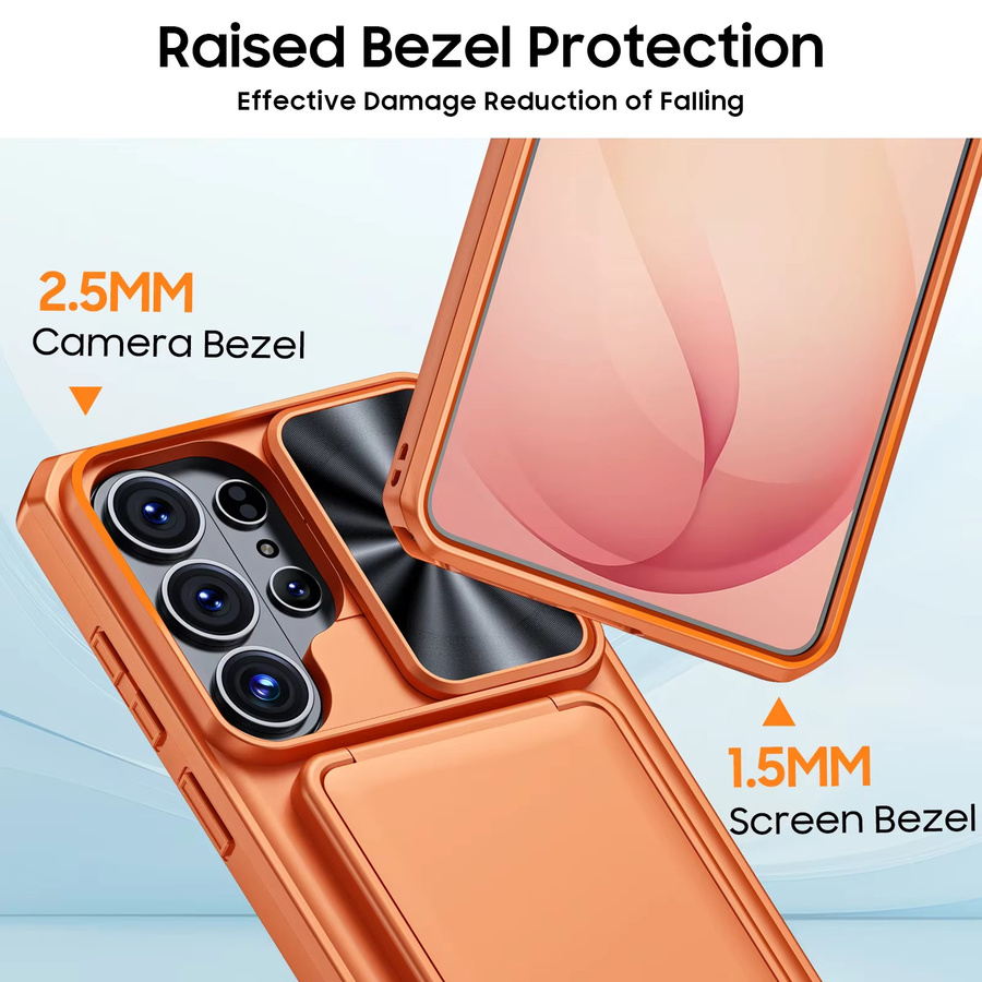 Stoßfeste TPU Handyhülle mit Kamerahalter für Samsung Galaxy S26 Ultra von BANGZAO in Orange - Bild 4