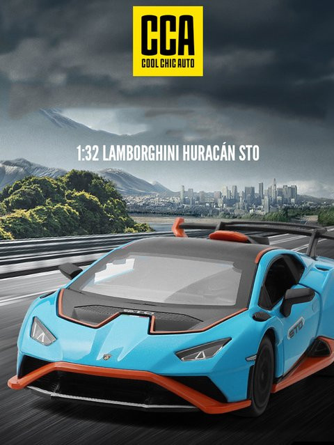 CCA Lamborghini Huracán STO Modellauto, 1:32, Metall, Blau - Bild 1