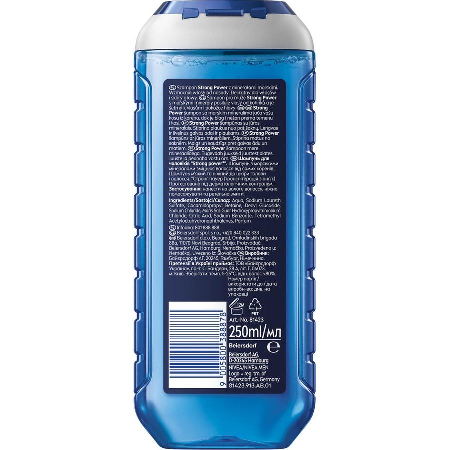 NIVEA Men Strong Power Shampoo, 250 ml, für schwaches und strapaziertes Haar - Bild 3