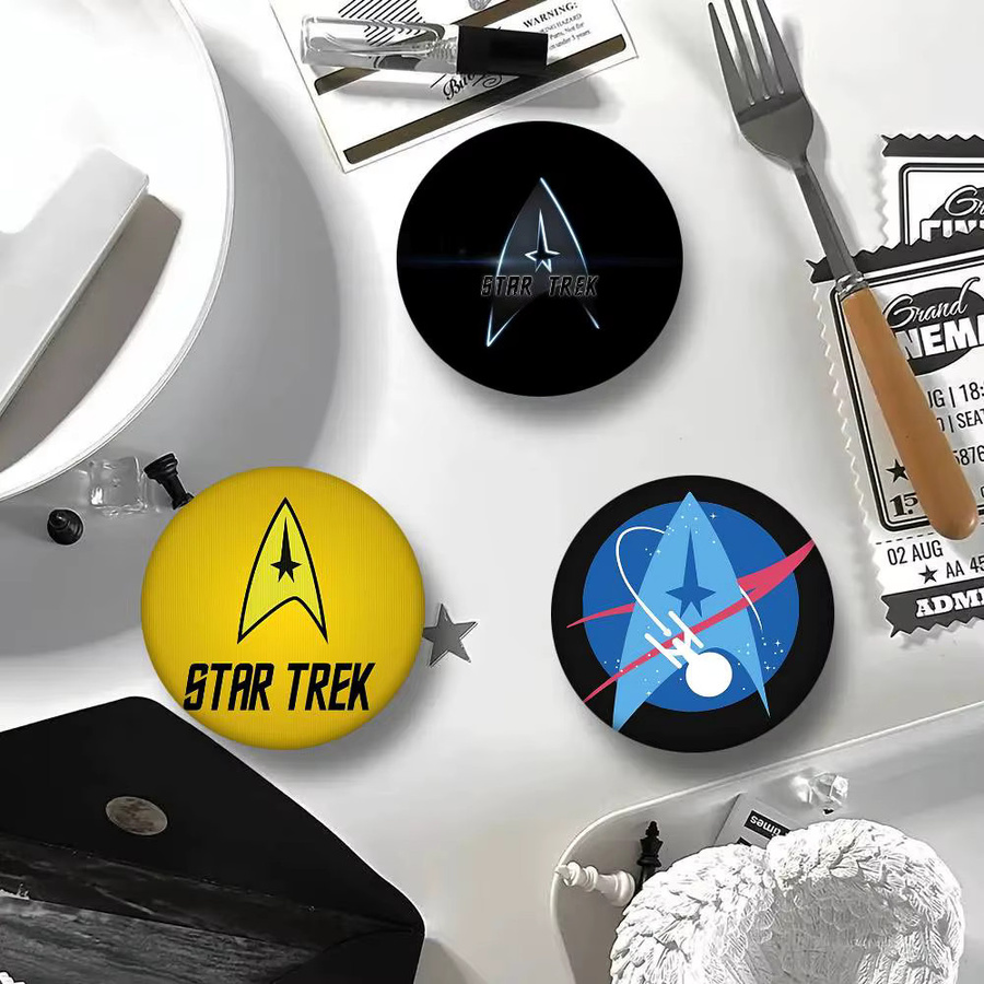 Brosche S-Star Trek Spock Space Cartoon-Stil, Emaille-Pin, Rund - Bild 5