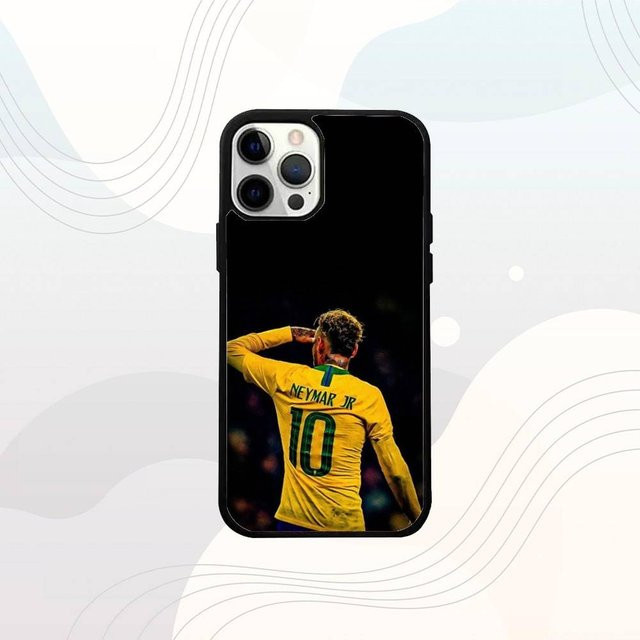 Handyhülle mit Fußball Neymar 10 Design für Apple iPhone 11 bis 16 Pro Max, MagSafe Magnetisches Kabelloses Laden, Farbe: Schwarz - Bild 1